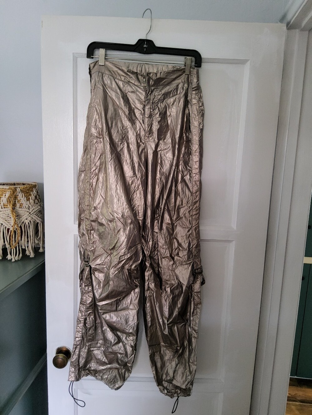 Aaron & Amber Nylon Metallic Joggers